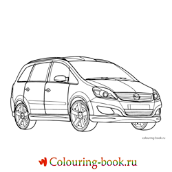 Раскраска Легковая автомашина Opel Zafira