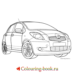 Раскраска Легковой автомобиль Toyota Yaris