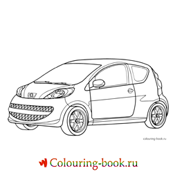 Раскраска Легковой автомобиль Peugeot 107