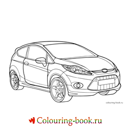 Раскраска Легковая автомашина Ford Fiesta