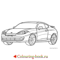 Раскраска Автомашина Hyundai Tiburon Coupe