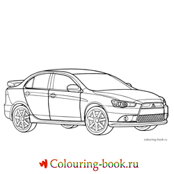 Раскраска Автомобиль Mitsubishi Lancer Ralliart