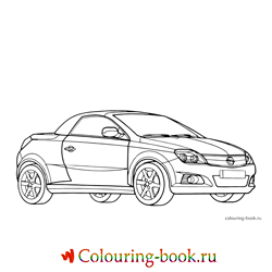 Раскраска Легковая автомашина Opel Tigra