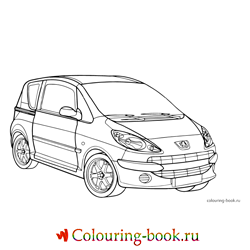 Раскраска Легковой автомобиль Peugeot 1007