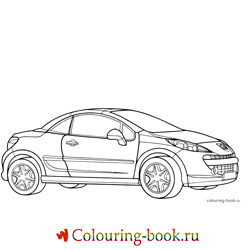 Раскраска Автомобиль Peugeot 206 CC