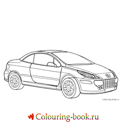 Раскраска Автомобиль Peugeot 307 CC