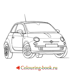 Раскраска Легковой автомобиль Fiat 500