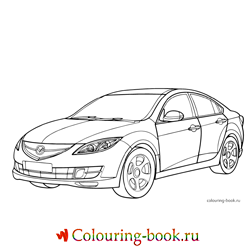 Раскраска Легковая автомашина Mazda 6 Sedan