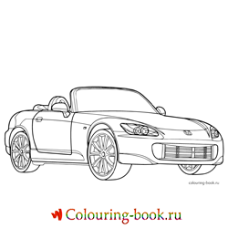 Раскраска Легковая автомашина Honda S2000