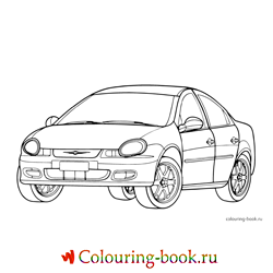 Раскраска Легковая автомашина Chrysler Neon