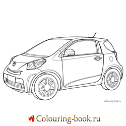 Раскраска Легковой автомобиль Toyota iQ