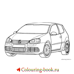 Раскраска Автомашина Volkswagen Golf