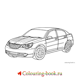 Раскраска Легковая автомашина Chrysler Sebring