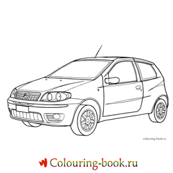 Раскраска Автомобиль Fiat Punto