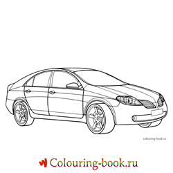 Раскраска Легковая автомашина Nissan Primera