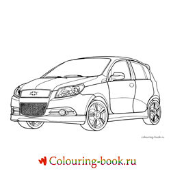 Раскраска Автомобиль Chevrolet Aveo