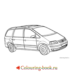 Раскраска Автомобиль Volkswagen Sharan