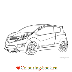 Раскраска Легковая автомашина Chevrolet Beat