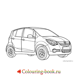 Раскраска Легковой автомобиль Opel Agila