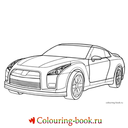 Раскраска Легковой автомобиль Nissan GT-R