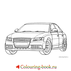 Раскраска Легковой автомобиль Audi A4