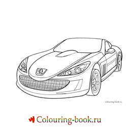 Раскраска Легковая автомашина Peugeot 907