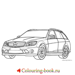 Раскраска Автомобиль Mercedes-Benz C-Class