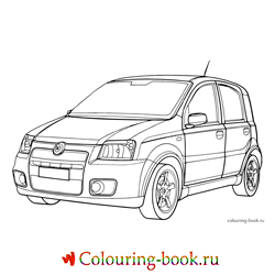 Раскраска Легковая автомашина Fiat Panda