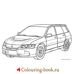 Раскраска Автомашина Mitsubishi Lancer Evolution