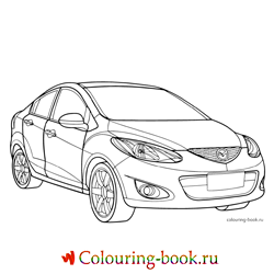 Раскраска Легковой автомобиль Mazda 2 Sedan