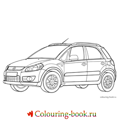 Раскраска Легковой автомобиль Suzuki SX-4