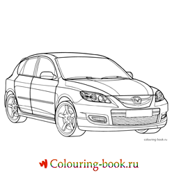 Раскраска Легковая автомашина Mazda 3 MPS