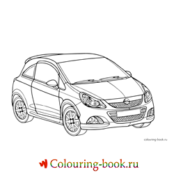 Раскраска Автомобиль Opel Corsa OPC