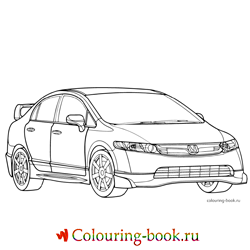 Раскраска Автомашина Honda Civic Mugen Si