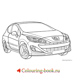 Раскраска Автомобиль Peugeot 308 GT