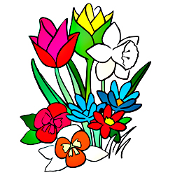 Раскраска Букет с тюльпанами