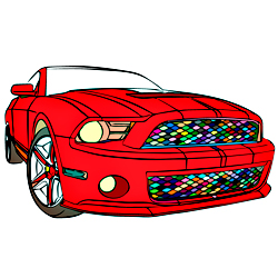 Раскраска Форд Mustang