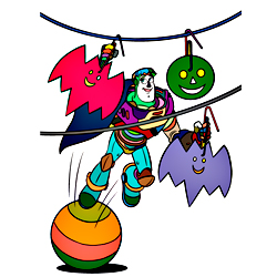 Раскраска Базз Лайтер на Хэллоуин
